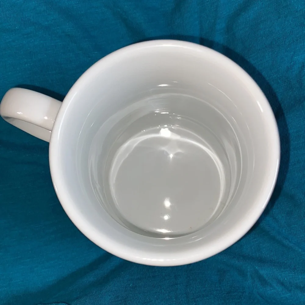 Williams Sonoma Gold Rimmed and Trim Monogramed “N” Coffee/Tea Mug -Holds 16oz